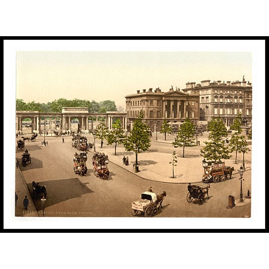 London Hyde Park Corner England, A New Print Of an English Photochrom Image London Hyde Park Corner England, A New Print Of an English Photochrom Image
