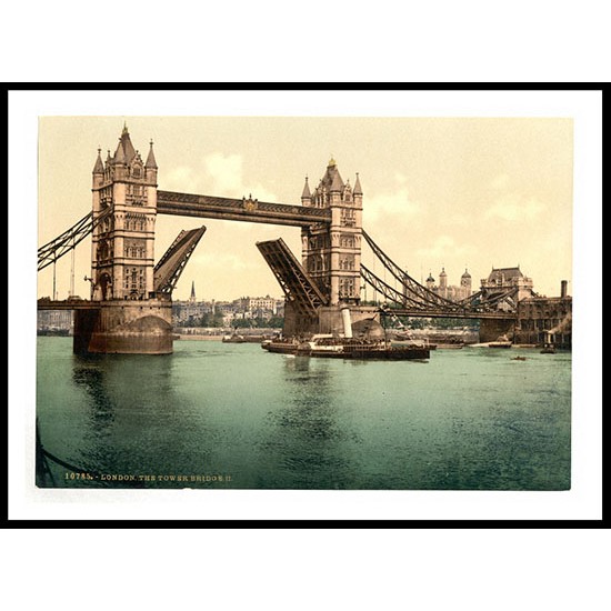 London Tower Bridge II closed England, A New Print Of an English Photochrom Image