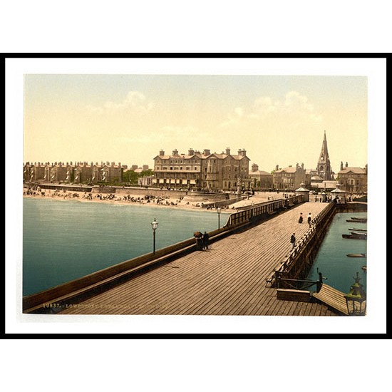 Lowestoft Royal Hotel from pier England, A New Print Of an English Photochrom Image