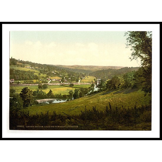 Lydbrook Looking towards from Kerne Bridge England, A New Print Of an English Photochrom Image