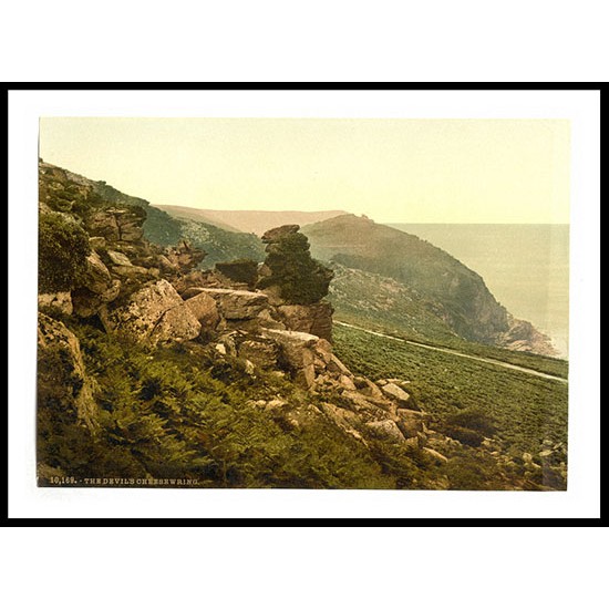 Lynton and Lynmouth The Devils Cheesewring in the Valley of Rocks England, A New Print Of an English Photochrom Image