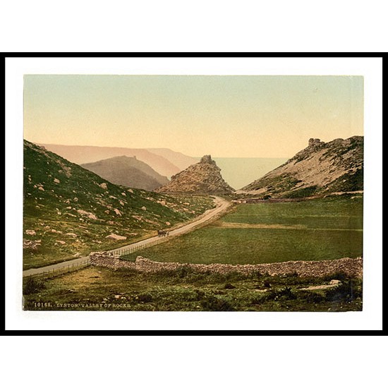 Lynton and Lynmouth The Valley of Rocks England, A New Print Of an English Photochrom Image