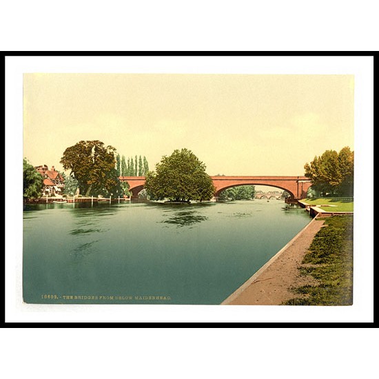 Maidenhead The bridge from below London and suburbs England, A New Print Of an English Photochrom Image