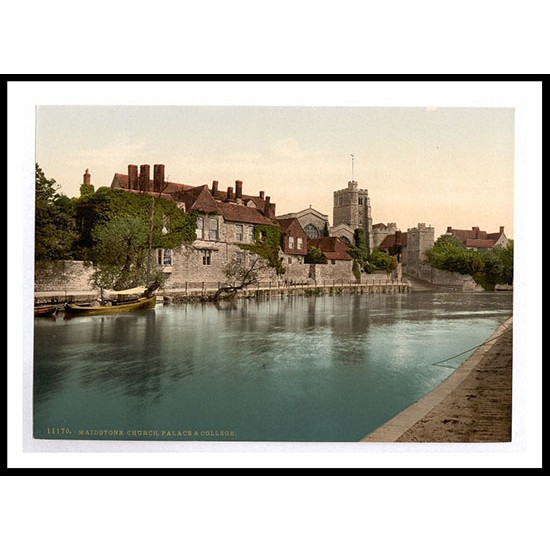 Maidstone Church palace and college England, A New Print Of an English Photochrom Image