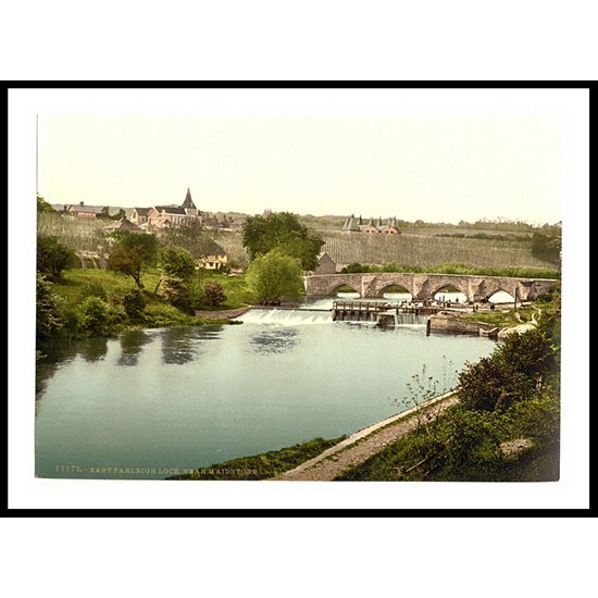 Maidstone East Farleigh Lock England, A New Print Of an English Photochrom Image