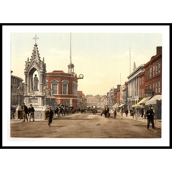 Maidstone High Street England, A New Print Of an English Photochrom Image