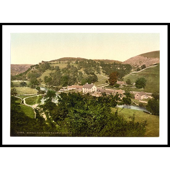 Mansal Dale from railway station Derbyshire England, A New Print Of an English Photochrom Image