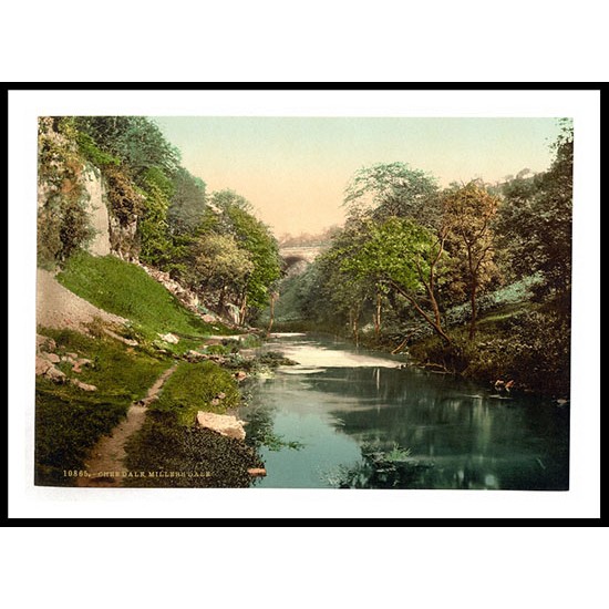 Millers Dale Chee Dale Derbyshire England, A New Print Of an English Photochrom Image