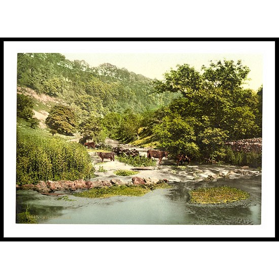 Millers Dale Derbyshire England, A New Print Of an English Photochrom Image