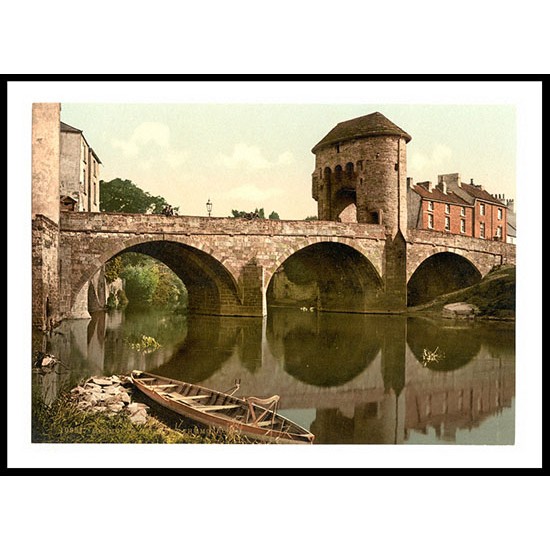 Monmouth Bridge over the Monnow England, A New Print Of an English Photochrom Image