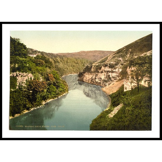 Monsal Dale Water come Jolly Derbyshire England, A New Print Of an English Photochrom Image