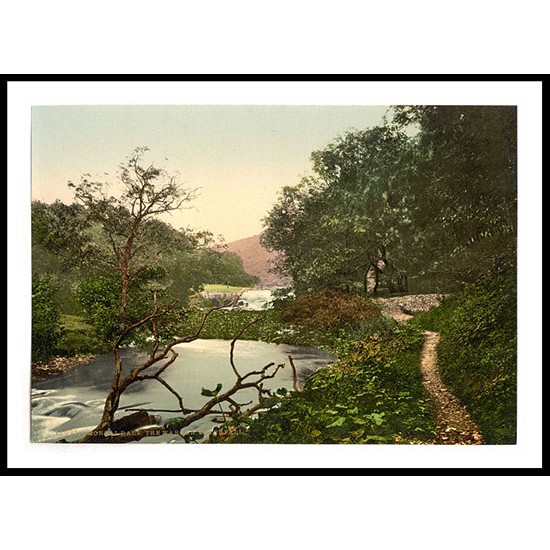 Monsal Dale the Warren Waterfall Derbyshire England, A New Print Of an English Photochrom Image