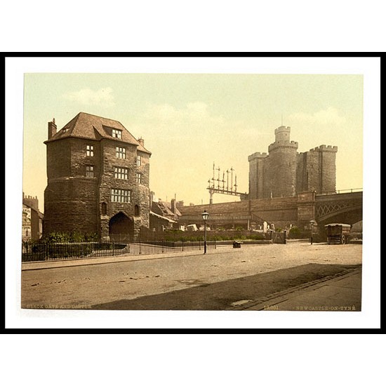 Newcastle on Tyne Blackgate and Castle England, A New Print Of an English Photochrom Image