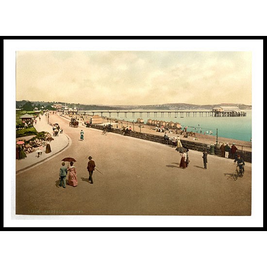 Paignton The pier England, A New Print Of an English Photochrom Image