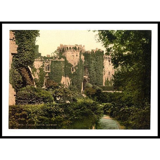 Raglan Castle The moat England, A New Print Of an English Photochrom Image