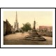 Repton Cross church and school Derbyshire England, A New Print Of an English Photochrom Image