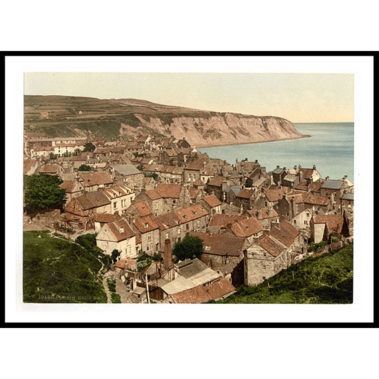 Robin Hood Bay Channel Islands England, A New Print Of an English Photochrom Image