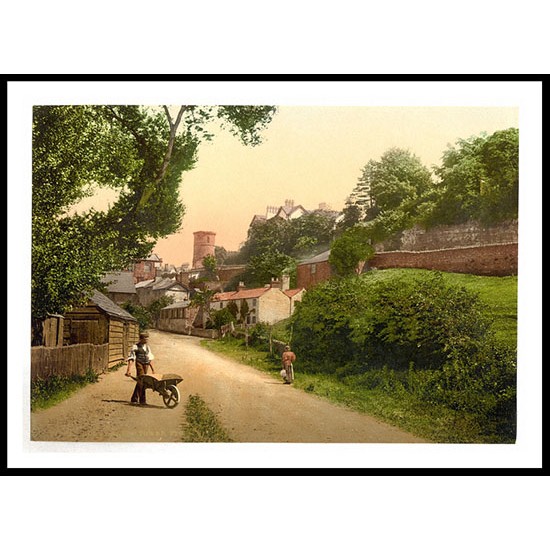 Ross on Wye Castle tower England, A New Print Of an English Photochrom Image