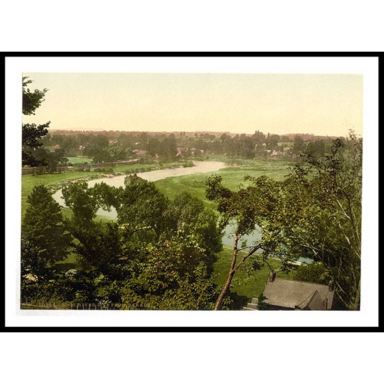 Ross on Wye River Wye from Parade England, A New Print Of an English Photochrom Image