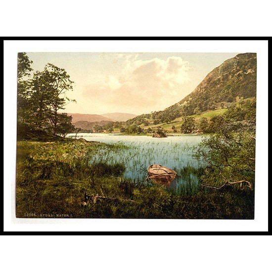 Rydal Water I Lake District England, A New Print Of an English Photochrom Image