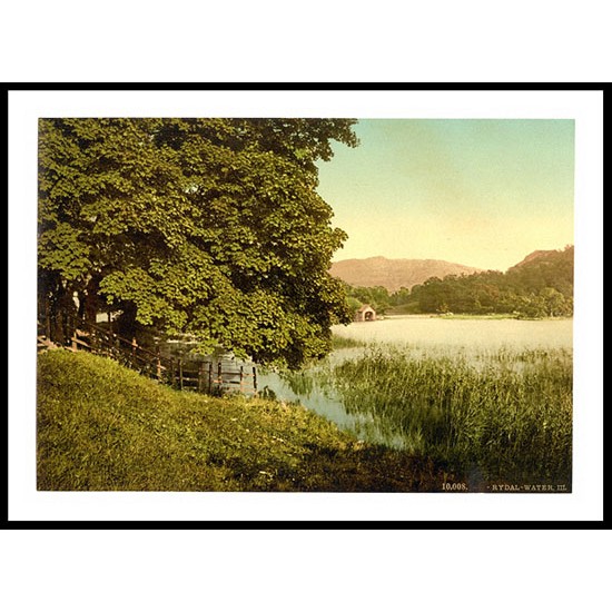 Rydal Water III Lake District England, A New Print Of an English Photochrom Image