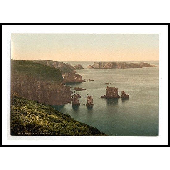 Sark Channel Islands Les Autelets England, A New Print Of an English Photochrom Image