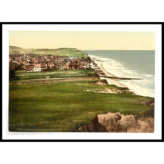 Sheringham From East Cliff England, A New Print Of an English Photochrom Image