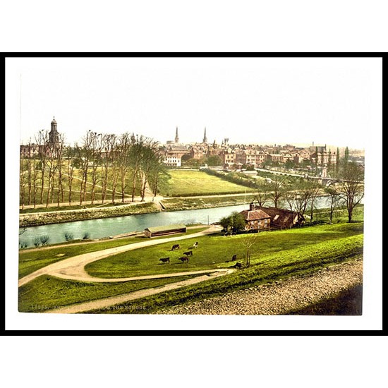 Shrewsbury From the school England, A New Print Of an English Photochrom Image