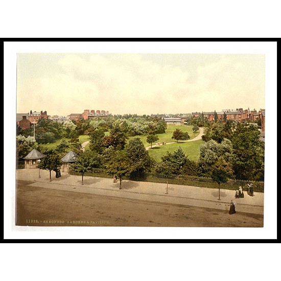 Skegness Gardens and pavillion England, A New Print Of an English Photochrom Image