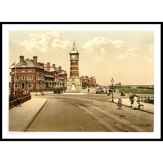 Skegness Tower and parade England, A New Print Of an English Photochrom Image