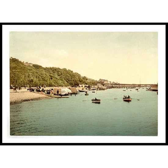 Southend on Sea Pier and bathing place looking East England, A New Print Of an English Photochrom Image