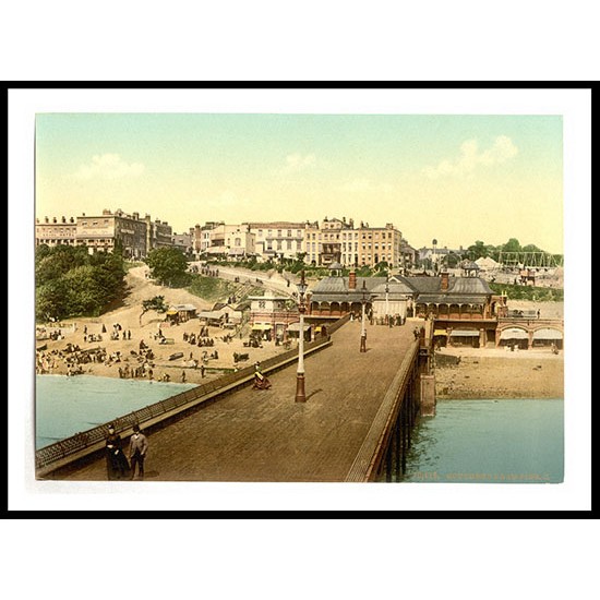 Southend on Sea View from the pier II England, A New Print Of an English Photochrom Image