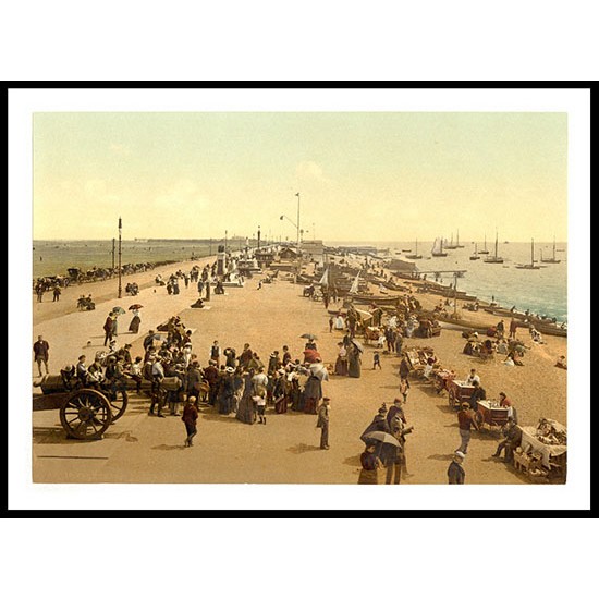 Southsea beach II England, A New Print Of an English Photochrom Image