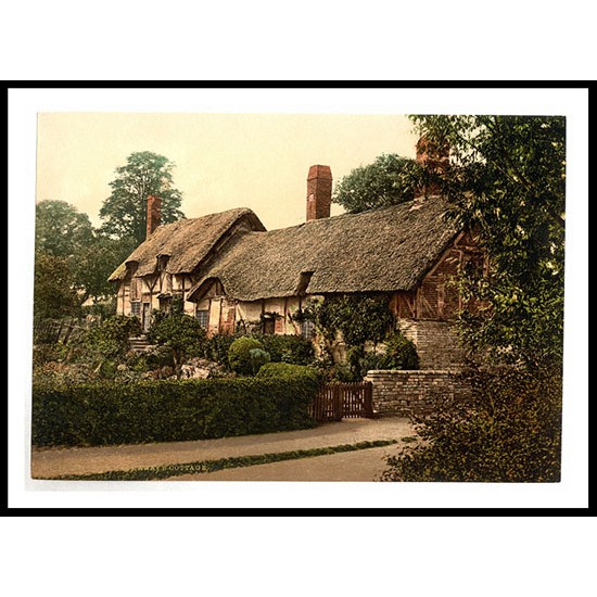 Stratford on Avon Ann Hathaways Cottage England, A New Print Of an English Photochrom Image Stratford on Avon Ann Hathaways Cottage England, A New Print Of an English Photochrom Image