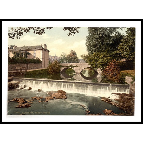 Tavistock Abbey bridge England, A New Print Of an English Photochrom Image