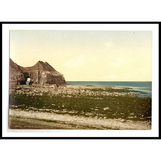 Thornwick Bay Yorkshire England, A New Print Of an English Photochrom Image Thornwick Bay Yorkshire England, A New Print Of an English Photochrom Image