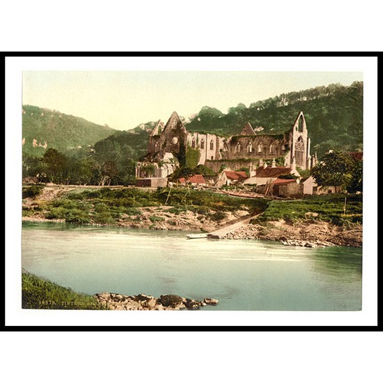 Tintern Abbey from the ferry England, A New Print Of an English Photochrom Image