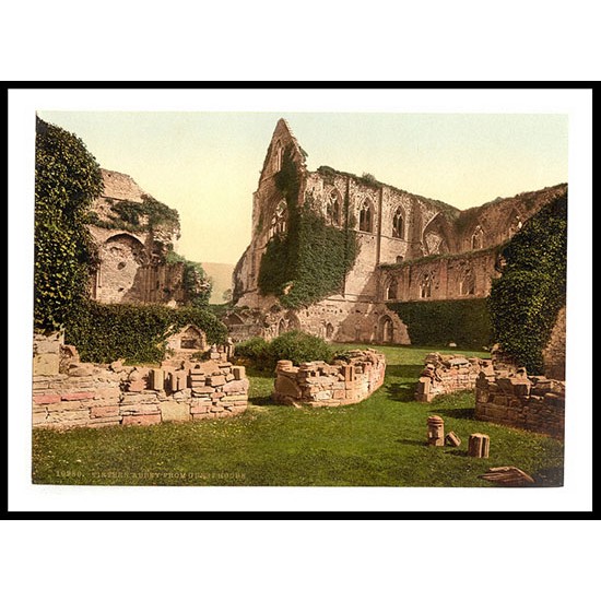 Tintern Abbey from the guest house England, A New Print Of an English Photochrom Image