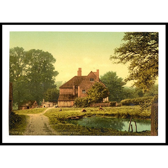 Tunbridge Wells Farmhouse near England, A New Print Of an English Photochrom Image