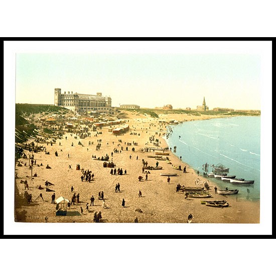 Tynemouth Long Sands England, A New Print Of an English Photochrom Image