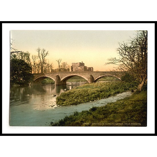 Ullswater Broughman Castle near Penrith Lake District England, A New Print Of an English Photochrom Image