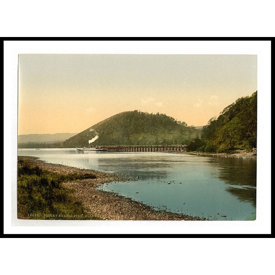 Ullswater Pooley Bridge Pier Lake District England, A New Print Of an English Photochrom Image