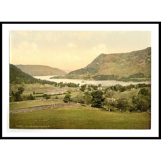 Ullswater from S W Lake District England, A New Print Of an English Photochrom Image