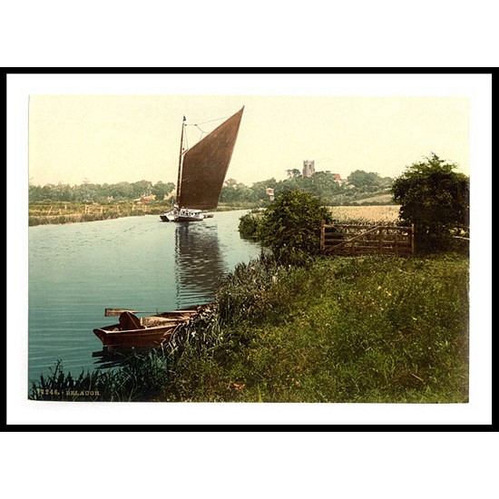 View on the river Belaugh England, A New Print Of an English Photochrom Image