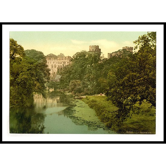 Warwick The castle from the bridge England, A New Print Of an English Photochrom Image