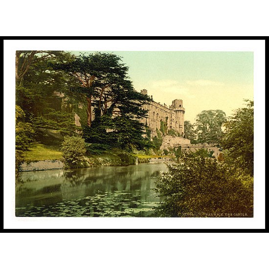 Warwick The castle from the river England, A New Print Of an English Photochrom Image