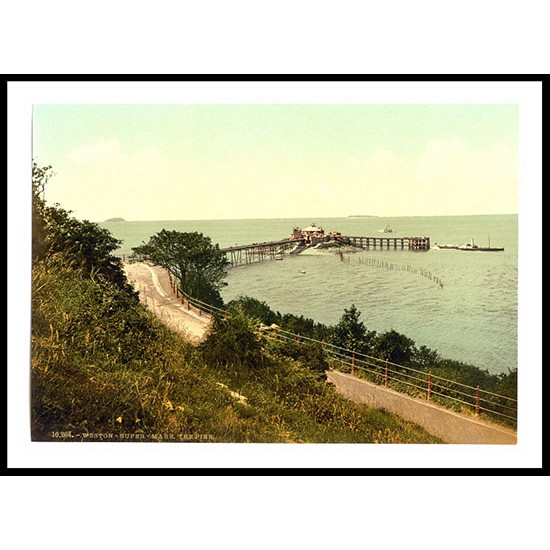 Weston super Mare The pier England II, A New Print Of an English Photochrom Image