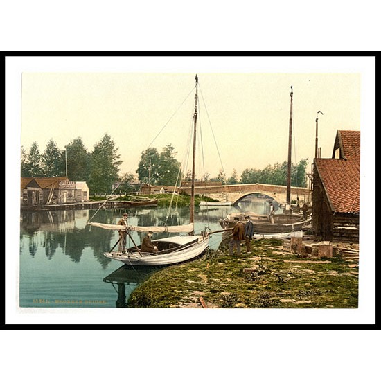 Wroxham Bridge England, A New Print Of an English Photochrom Image