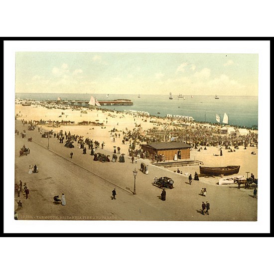 Yarmouth Britannia Pier and parade ie promenade England, A New Print Of an English Photochrom Image