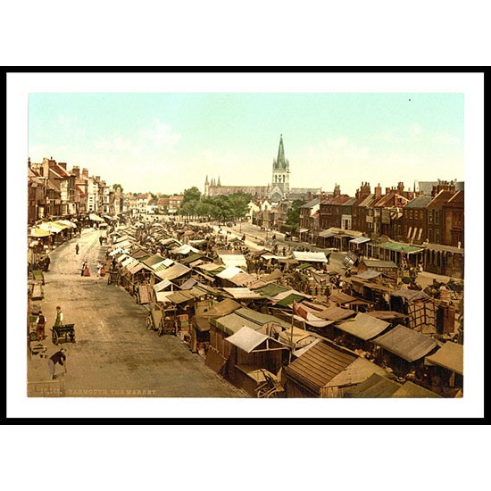 Yarmouth The market England, A New Print Of an English Photochrom Image